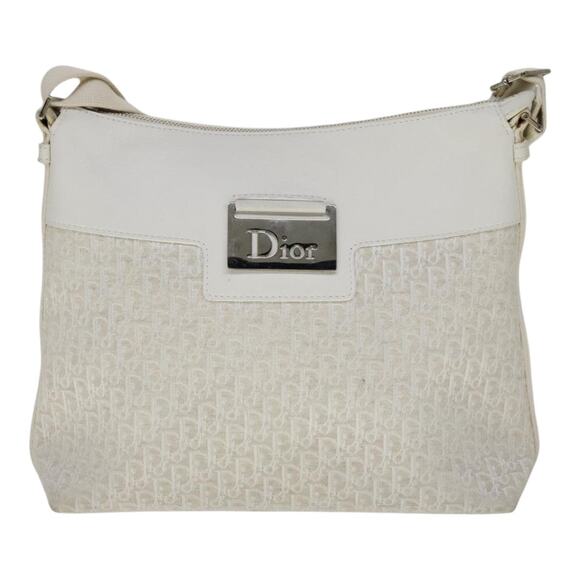 DIOR Trotter Canvas Shoulder Bag White Silver - Picture 2 of 12